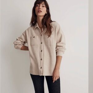 Madewell Double Faced Shirt Jacket Sweater Oatmeal Women's Cardigan M